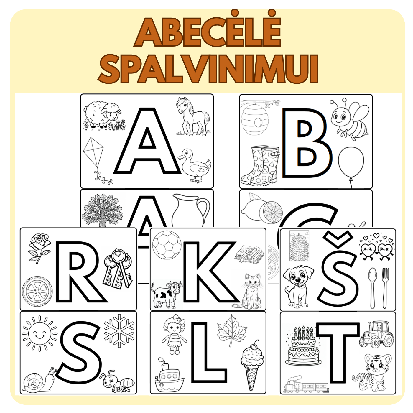 ABECĖLĖ spalvinimui