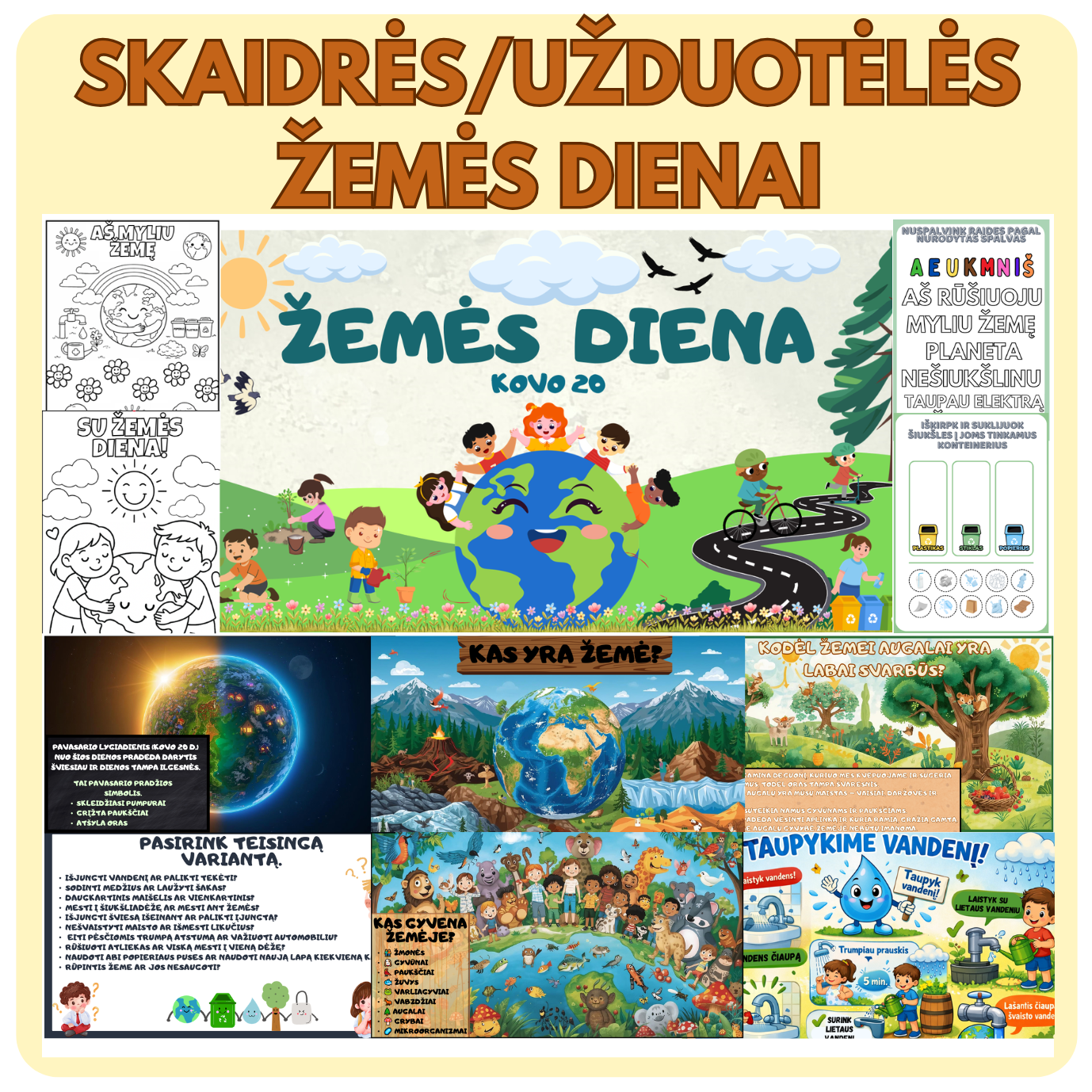 ŽEMĖS DIENOS SKAIDRIŲ IR UŽDUOTĖLIŲ RINKINYS