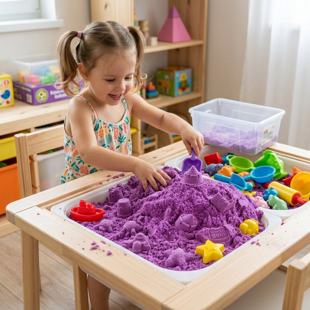 KINETINIS SMĖLIS 1 kg. (violetinės spalvos)