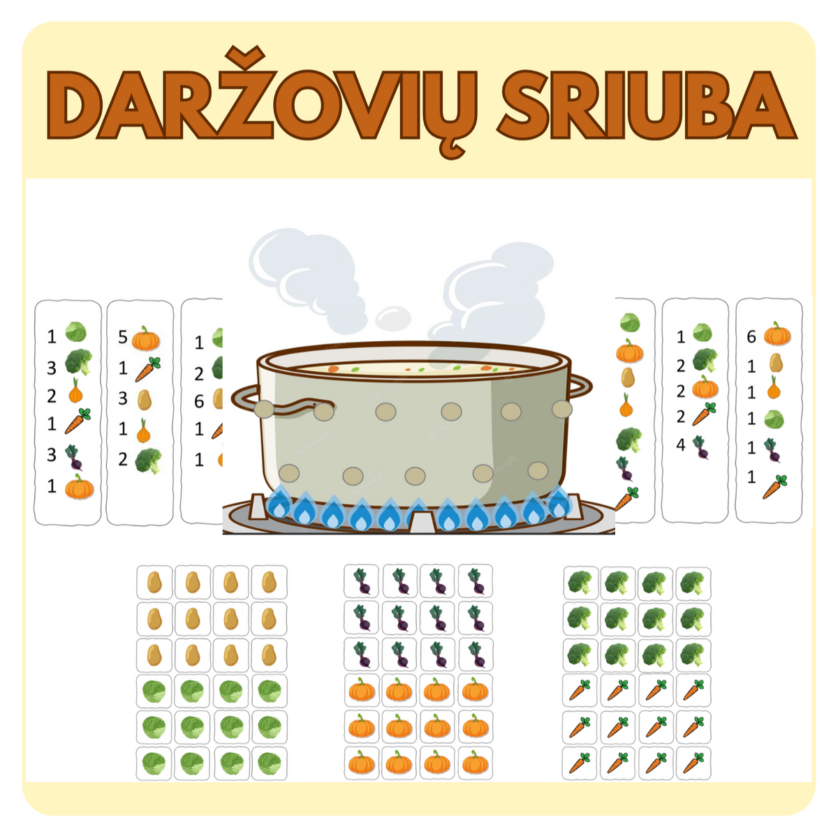 DARŽOVIŲ SRIUBA žaidimas vaikams