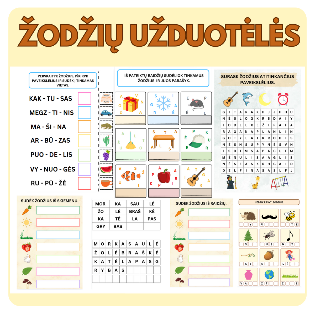 ŽODŽIŲ UŽDUOTĖLĖS