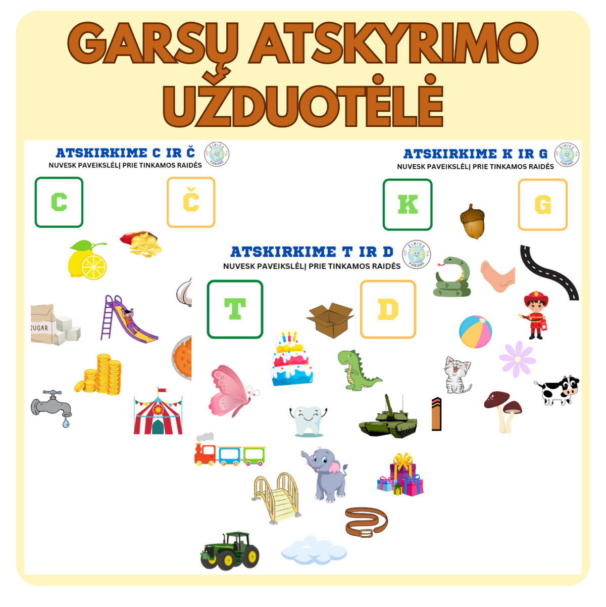 GARSŲ ATSKYRIMO UŽDUOTĖLĖ