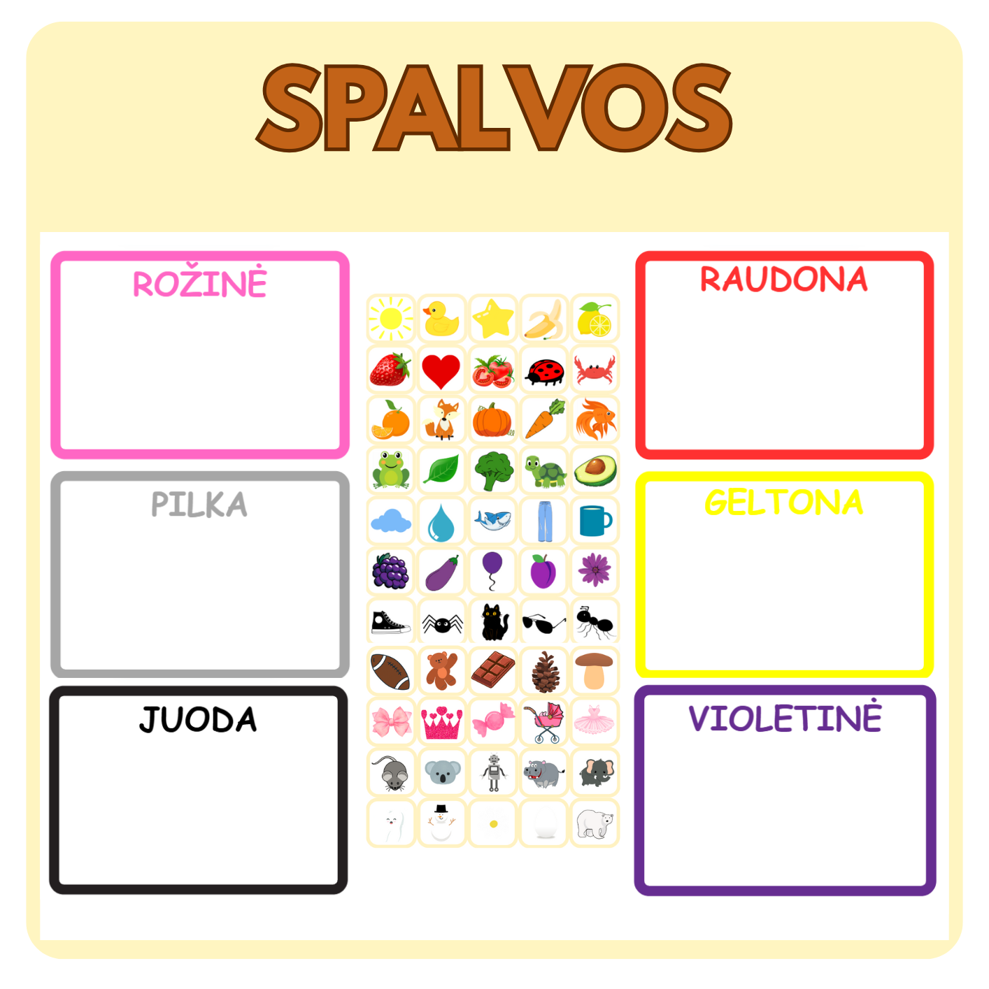 SPALVŲ RŪŠIAVIMO UŽDUOTIS