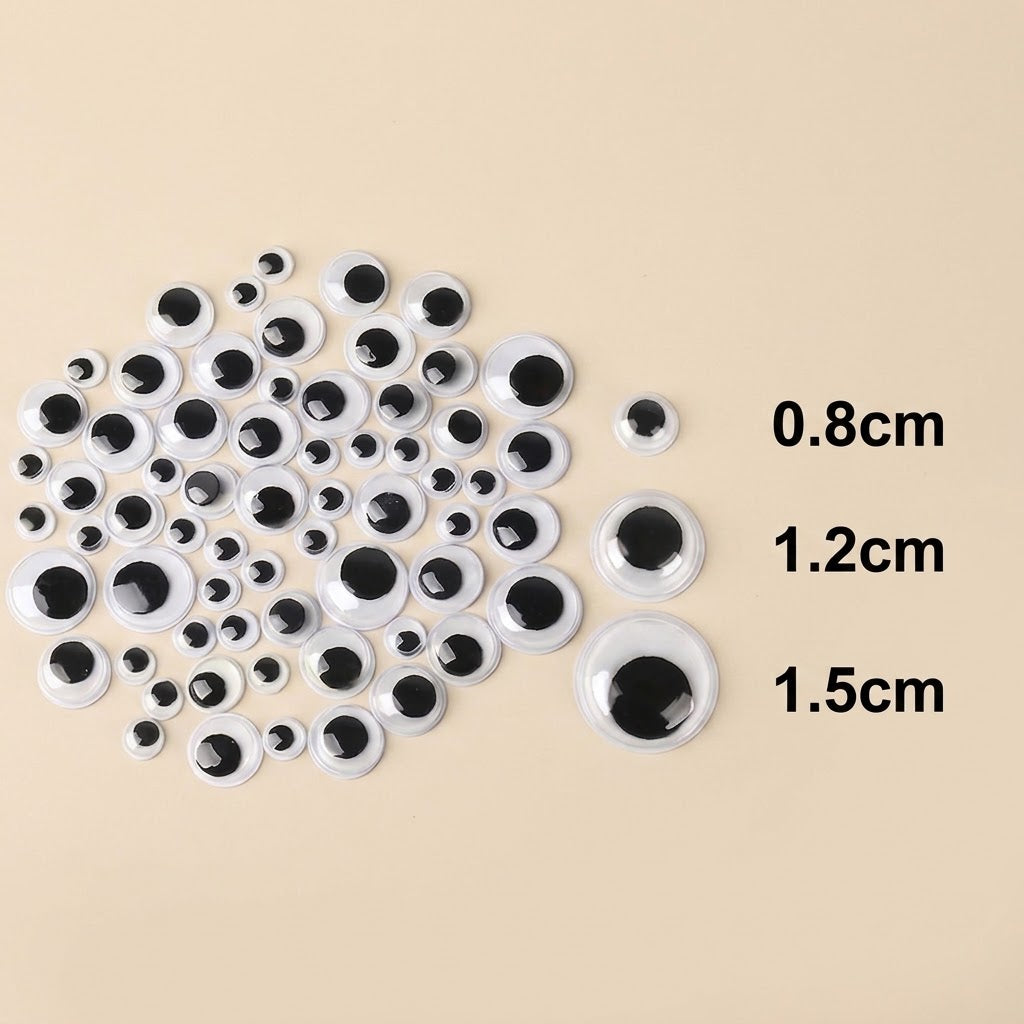 PŪKUOTI KAMUOLIUKAI (POM POM) 2cm. 100vnt.+ 100vnt. akyčių.