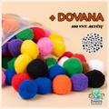PŪKUOTI KAMUOLIUKAI (POM POM) 2cm. 100vnt.+ 100vnt. akyčių.