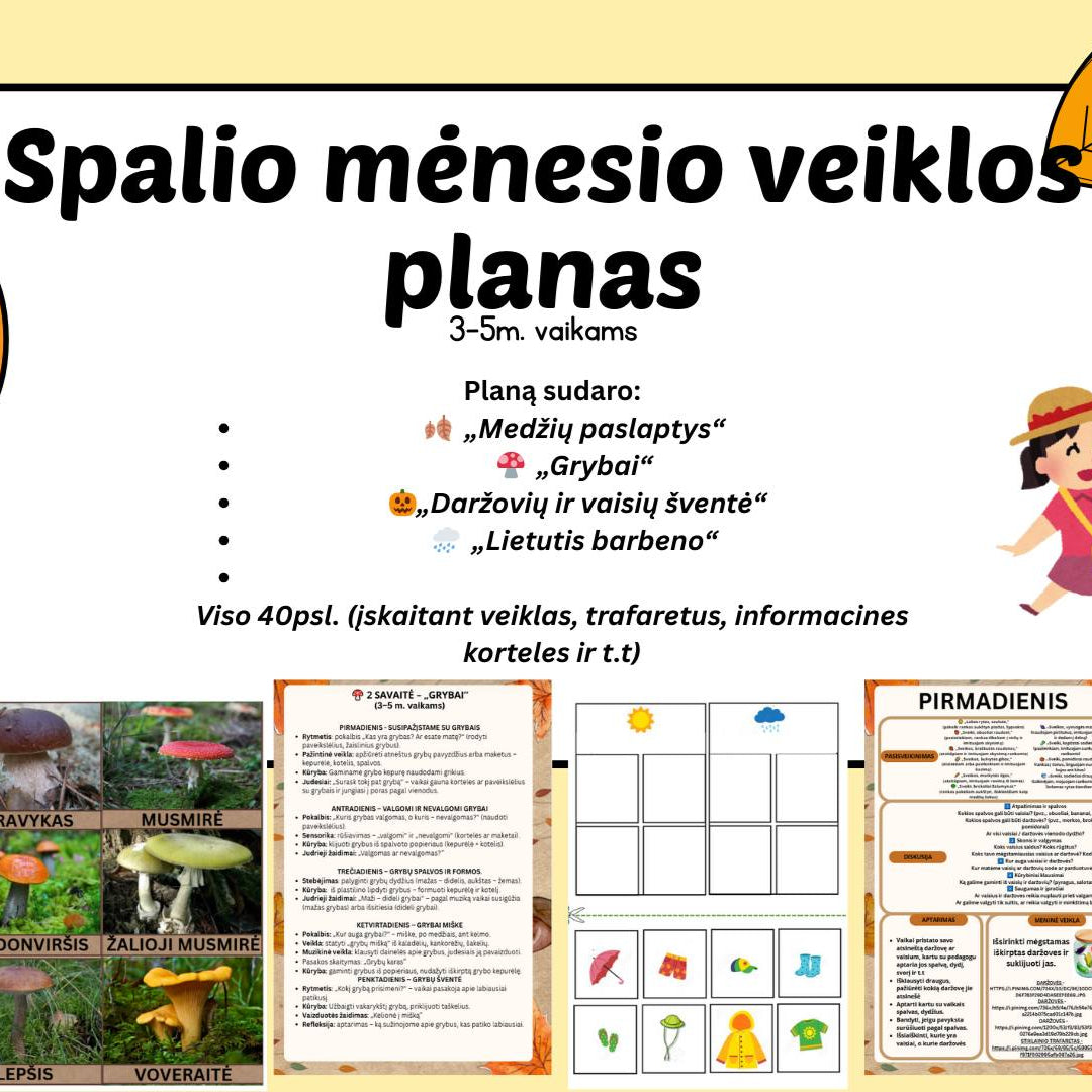 SPALIO MĖNESIO PLANAS