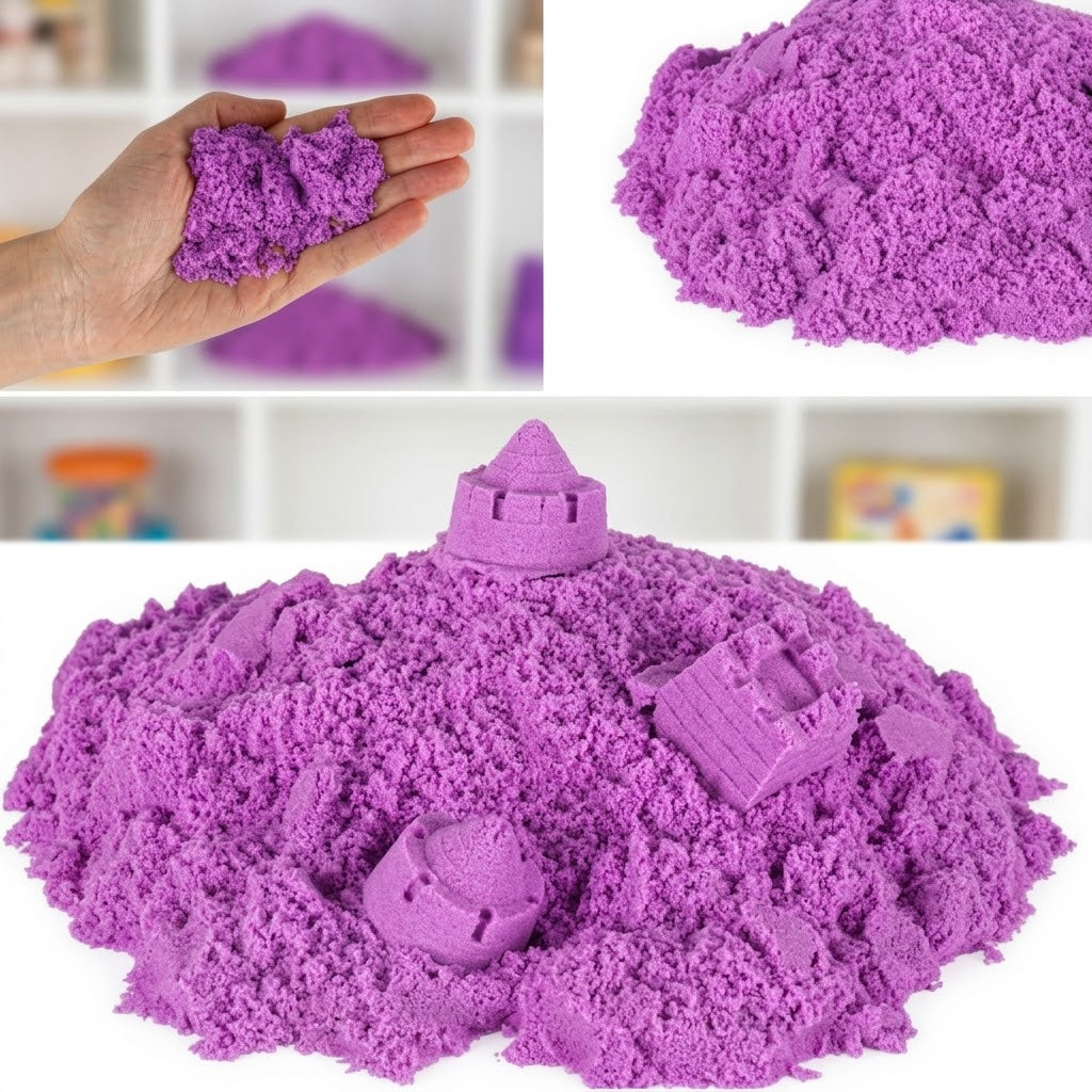 KINETINIS SMĖLIS 1 kg. (violetinės spalvos)