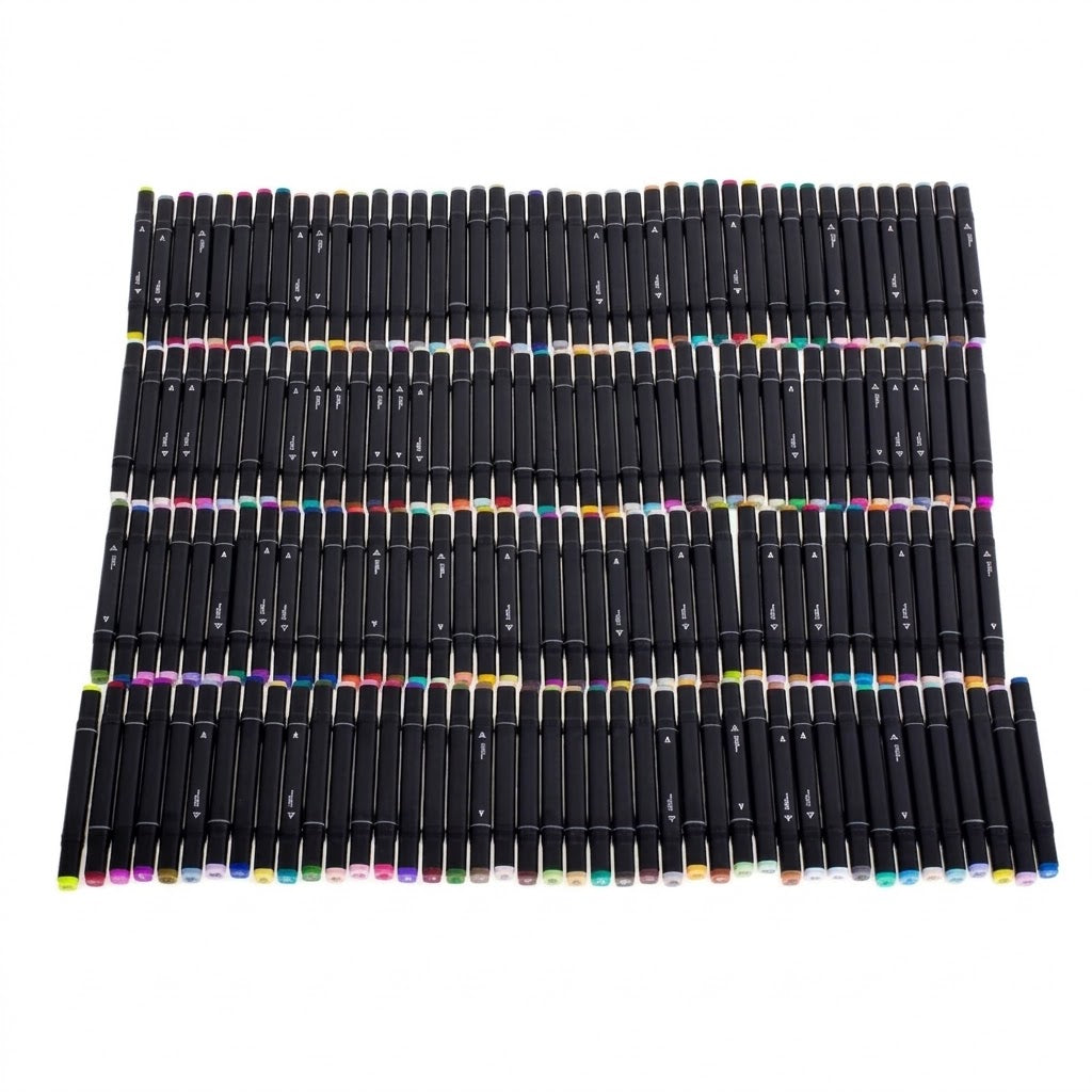 DVIPUSIAI FLOMASTERIAI su dėklu. 168vnt.