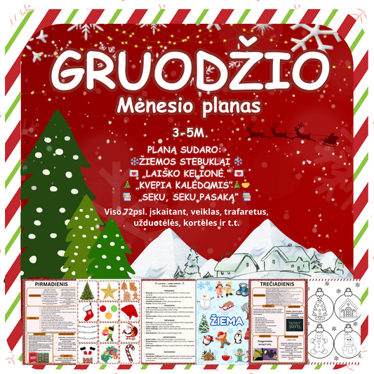 GRUODŽIO MĖNESIO PLANAS