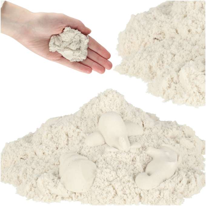 KINETINIS SMĖLIS 1 kg. (balkšvos spalvos)