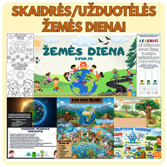 ŽEMĖS DIENOS SKAIDRIŲ IR UŽDUOTĖLIŲ RINKINYS