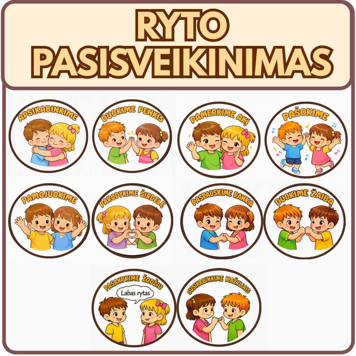 RYTO PASISVEIKINIMO KORTELĖS