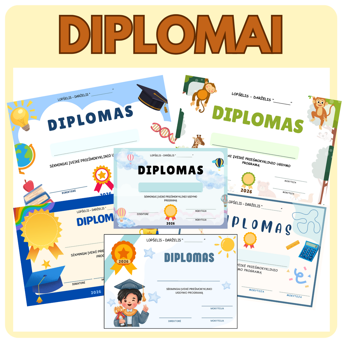 DIPLOMAI (ikimokykliniam ir priešmokykliniam ugdymui)