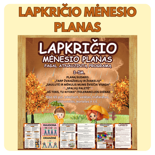 LAPKRIČIO MĖNESIO PLANAS