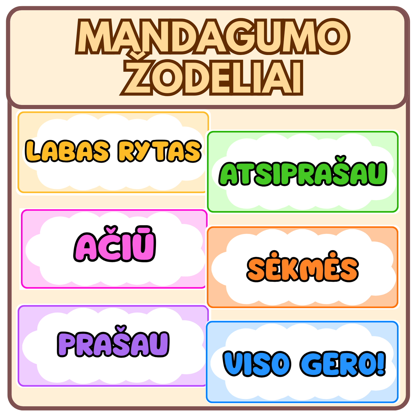 MANDAGUMO ŽODELIAI